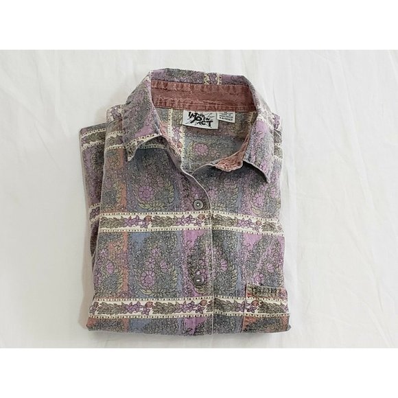 Sudden Impact Womens M Long Sleeve Multicolor Floral Western Shirt - Picture 5 of 5